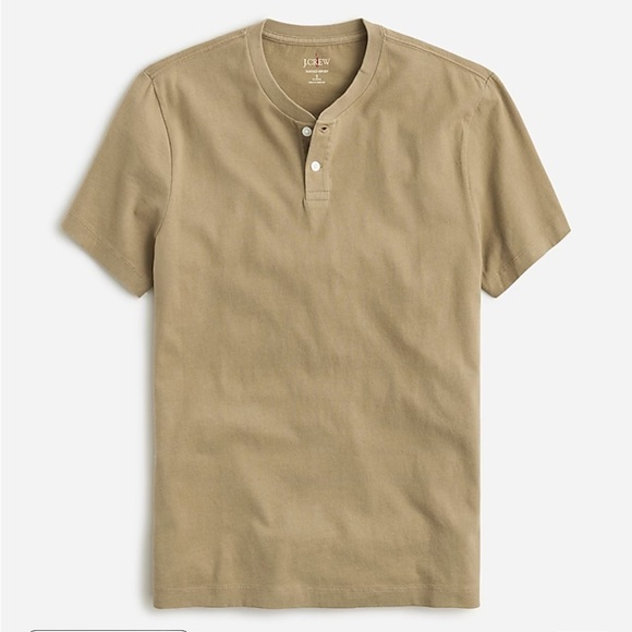 J crew Short-sleeve sueded cotton henley dusty fatigue - Picture 4 of 5